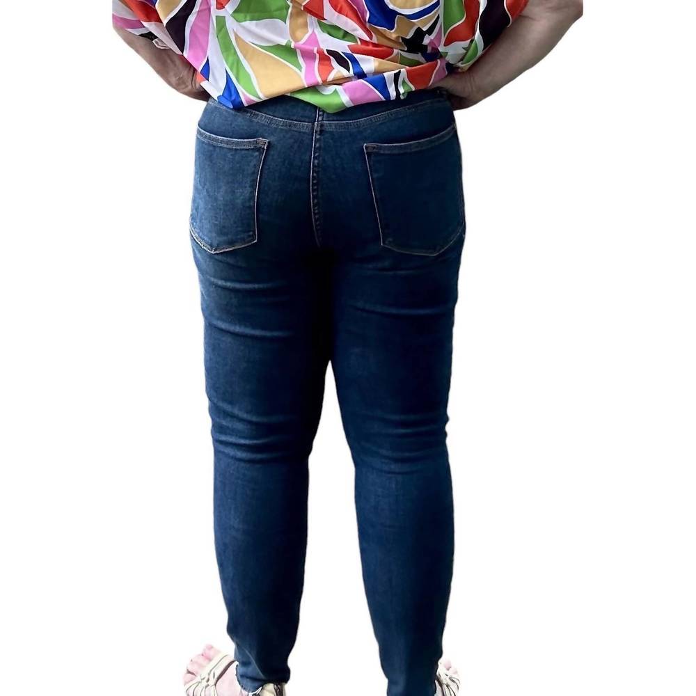 NEW JUDY BLUE maricela high waist button fly jeans in dark blue - Picture 2 of 5